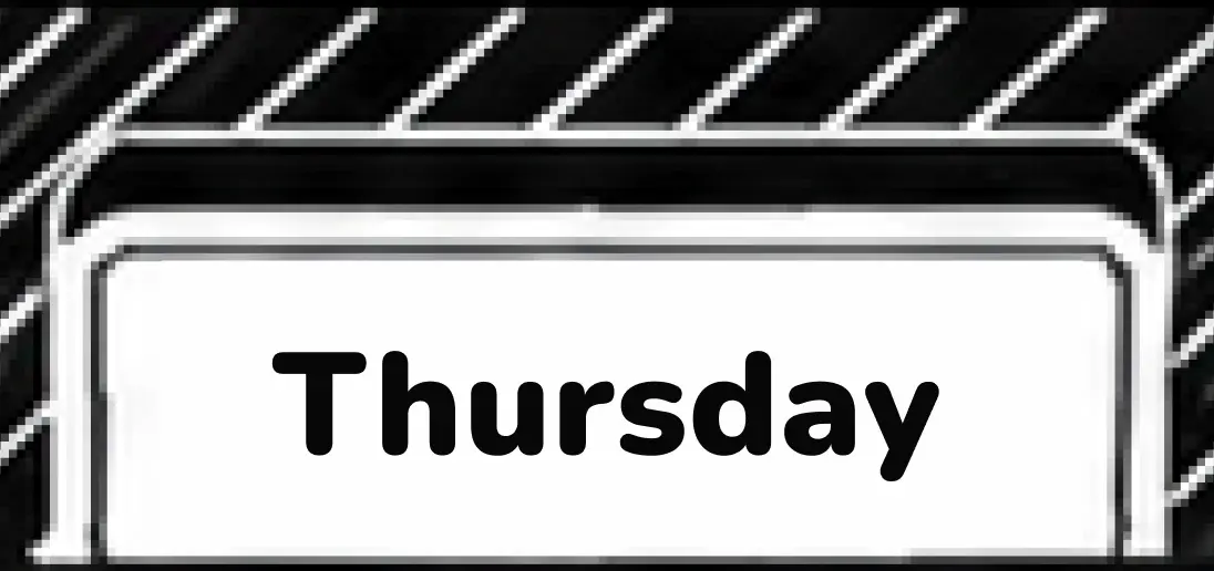 Thursday column on the warehouse board